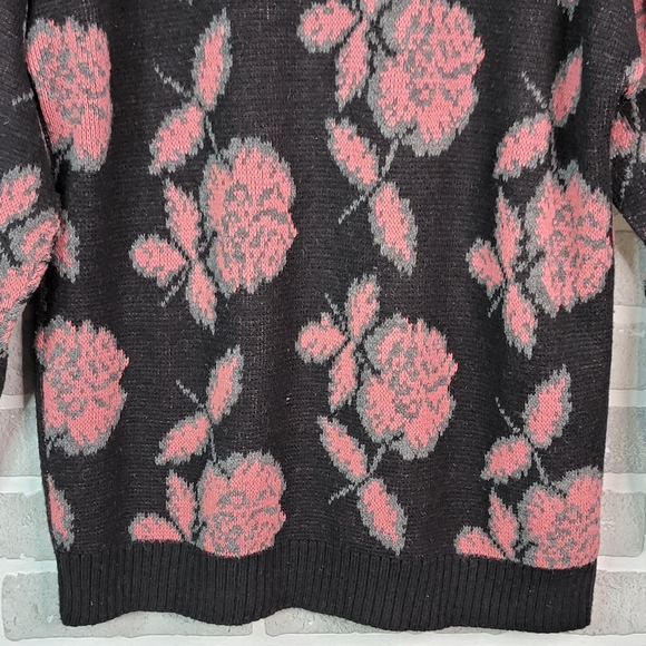 Great Times Vintage Made in USA Floral Mock Turtle Neck Sweater Women's Unsized - Picture 2 of 14